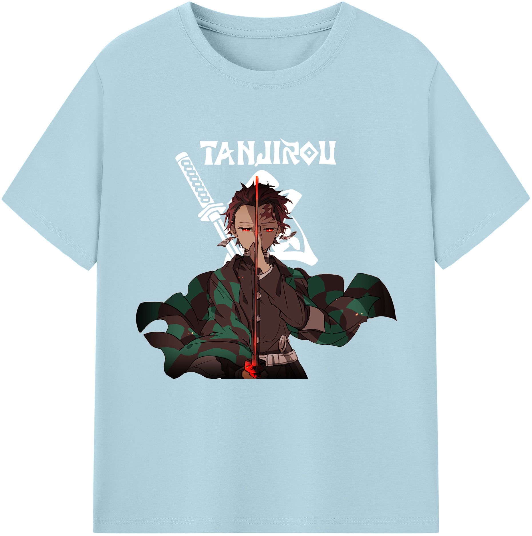 （画像用） 鬼滅の刃 竈門 炭治郎／かまど たんじろう Kamado Tanjirou 綿100％半袖Tシャツ（フロントプリント）